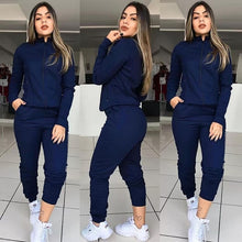 Load image into Gallery viewer, WHOHOLL 2019 Solid Color Women Tracksuit Set Autumn Winter Long Sleeve 2 Piece Set Gym Female Warm Clothes